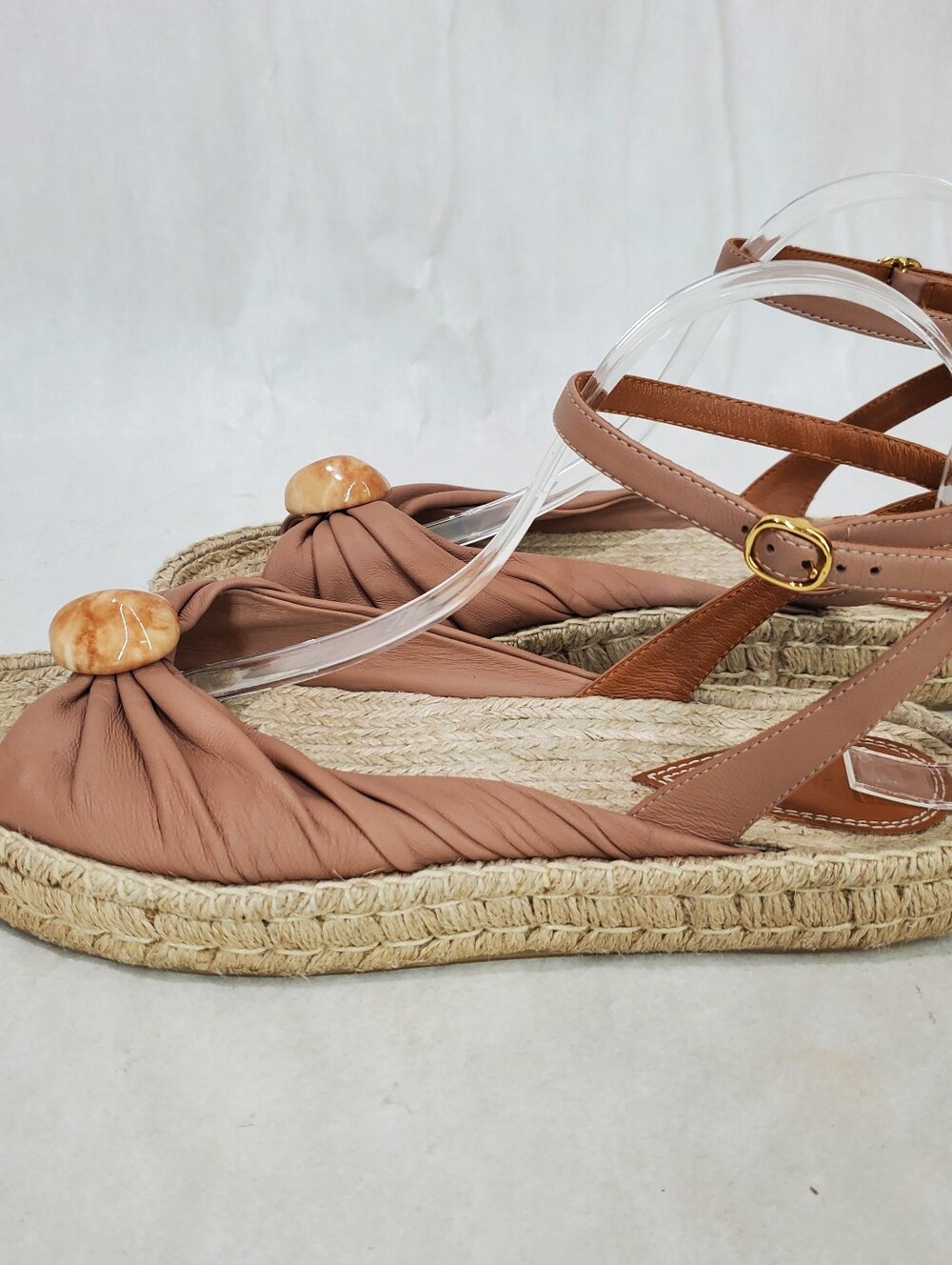 Zimmermann Gleam Gathered Espadrille Sandals Beige Biscuit Pebble Detail EU 41 - Picture 10 of 16